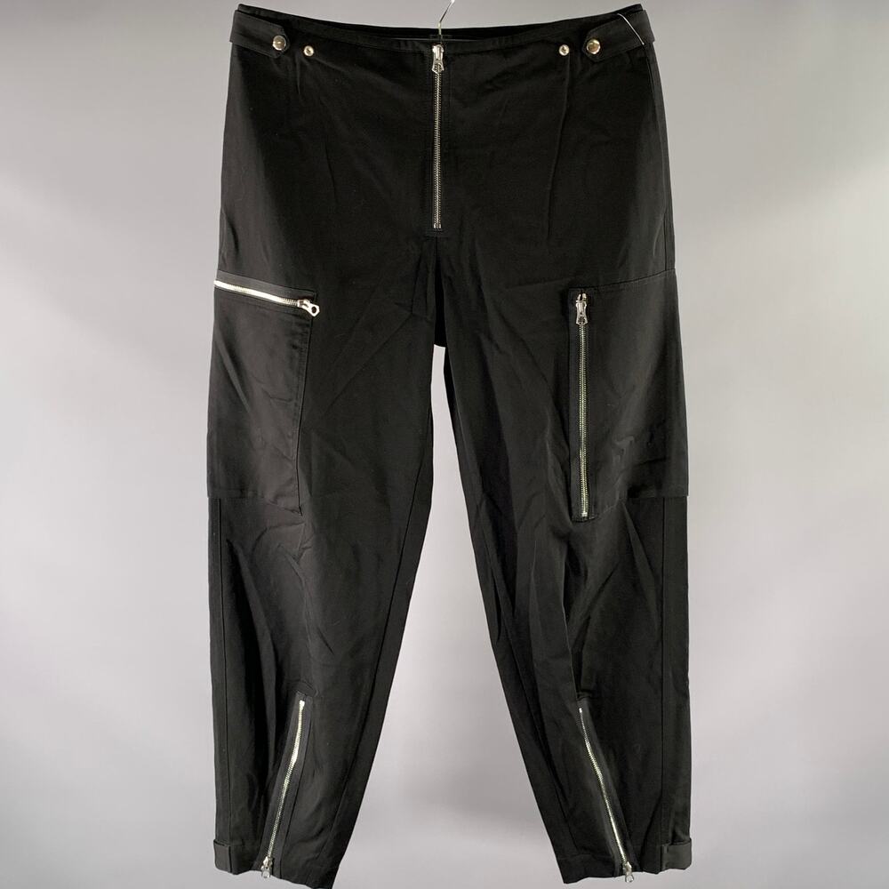 JIL SANDER Size 34 Black Wool Zipper Pants
